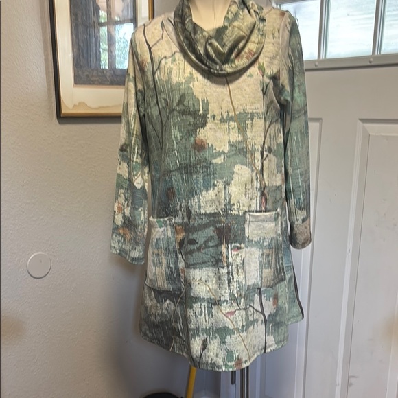 Floral Cowl Neck Midi Dress or tunic plus size available - Picture 1 of 16